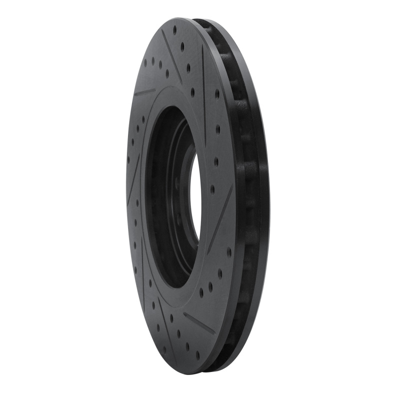 Hummer H1 Brake Rotor (1) - Rear Left, Front Left - R1 Concepts - Drilled & Slotted - Black - `96-`06